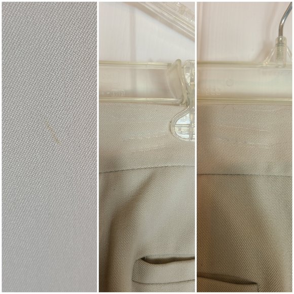 TALBOTS stretch khaki tan beige cuffed business suit is pants with belt loops - Picture 3 of 5